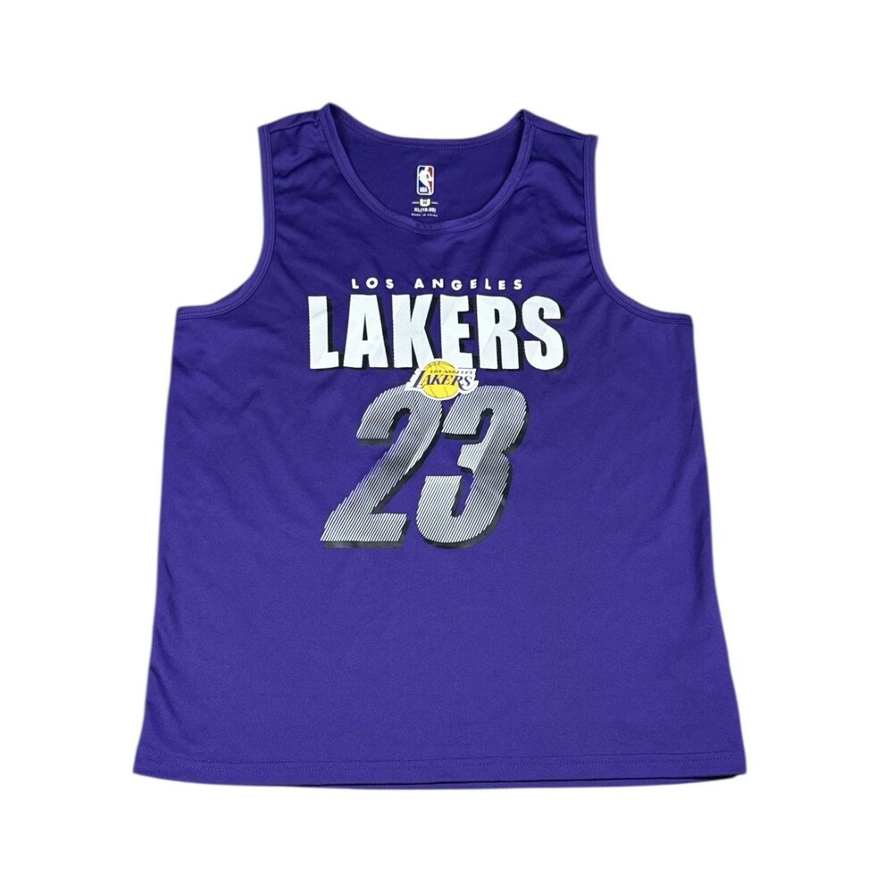 Los Angeles Lakers Lebron James Jersey Youth Kids 18-20 NBA Basketball Purple 23
